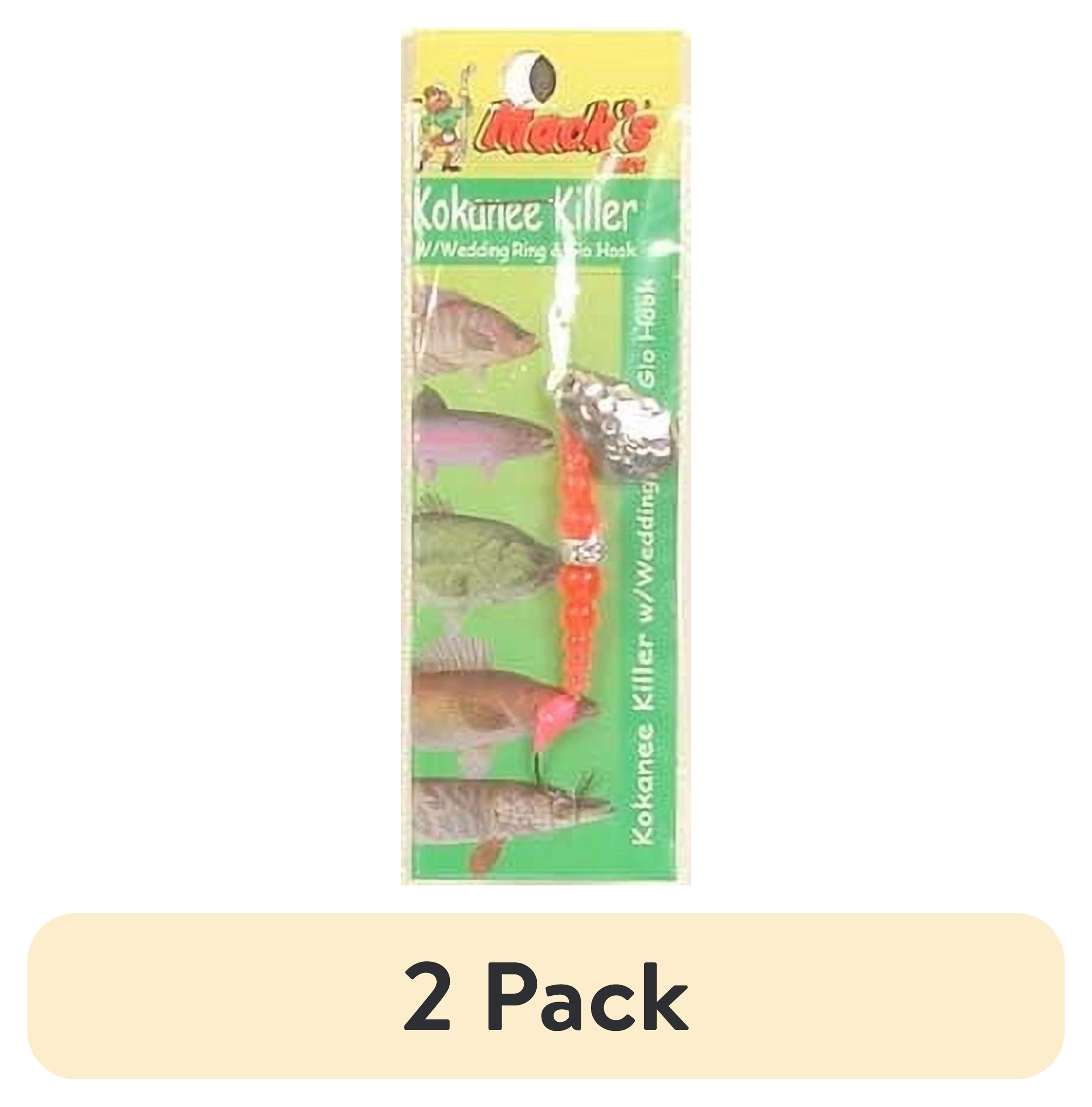 (2 pack) Mack's Lure Kokanee Killer Single Glo Hook Hammered Nickel FlOrange Hot Cerise 6