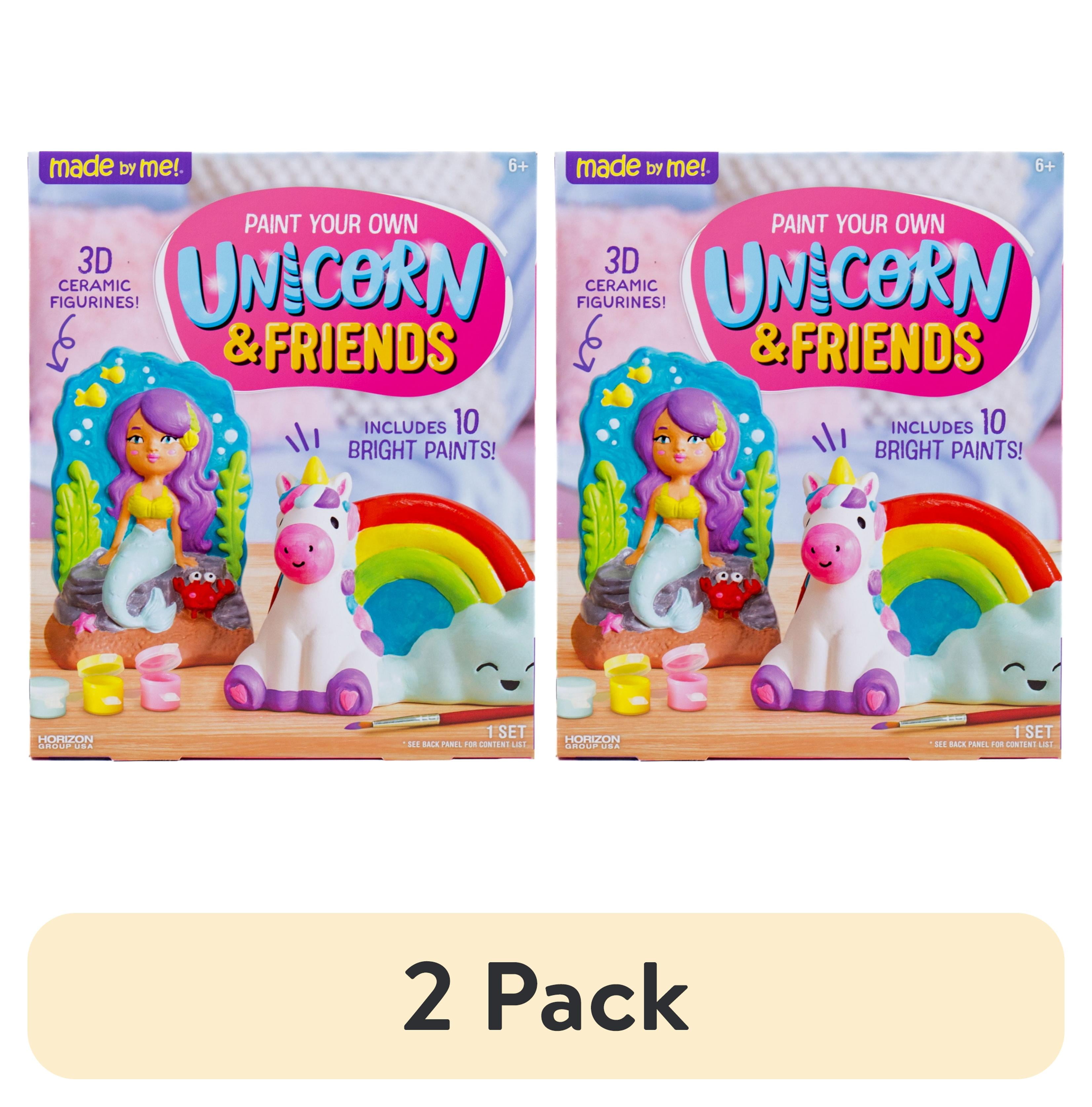 (2 pack) Made by Me Paint Your Own White Ceramic Unicorn & Friends Figurine Set