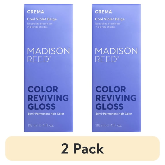 (2 pack) Madison Reed Color Reviving Hair Gloss, Crema (Cool Violet Beige Tones), 4 oz
