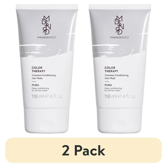 (2 pack) Madison Reed Color Therapy Hair Mask for All Hair Types, Color Depositing Toner, Pura (White), 4 oz