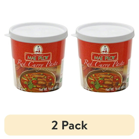 (2 pack) Mae Ploy Red Curry Paste, 14 oz
