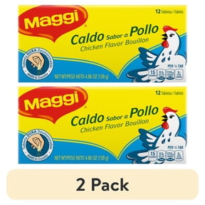 (2 pack) Maggi Chicken Flavor Bouillon Tablets, 4.86 oz, 12 Tablets