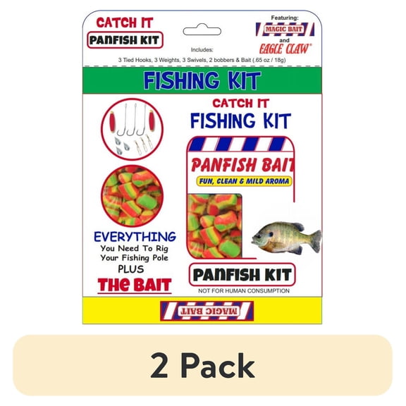 (2 pack) Magic Bait, Catch It Fishing Kit, Panfish, 12pc Kit