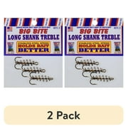 (2 pack) Magic Bait Long Shank Treble SS Spring Catfish Dough Bait Fishing Hook, 3ct