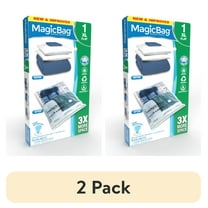 (2 pack) MagicBag Smart Design Instant Space Saver Storage - Flat Extra Large - Airtight Double Zipper - Vacuum Seal - Clothing, Pillows - Home Organization
