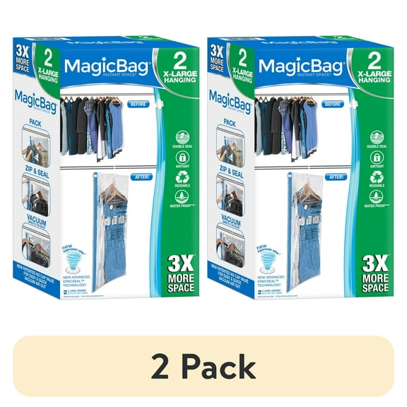 (2 pack) MagicBag Extra Large Hanging Space Saver Storage Bags, Set of 2