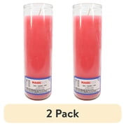 (2 pack) MagicLight Religious Candles 16 oz - Clear Glass Jar, Unscented Pink Wax