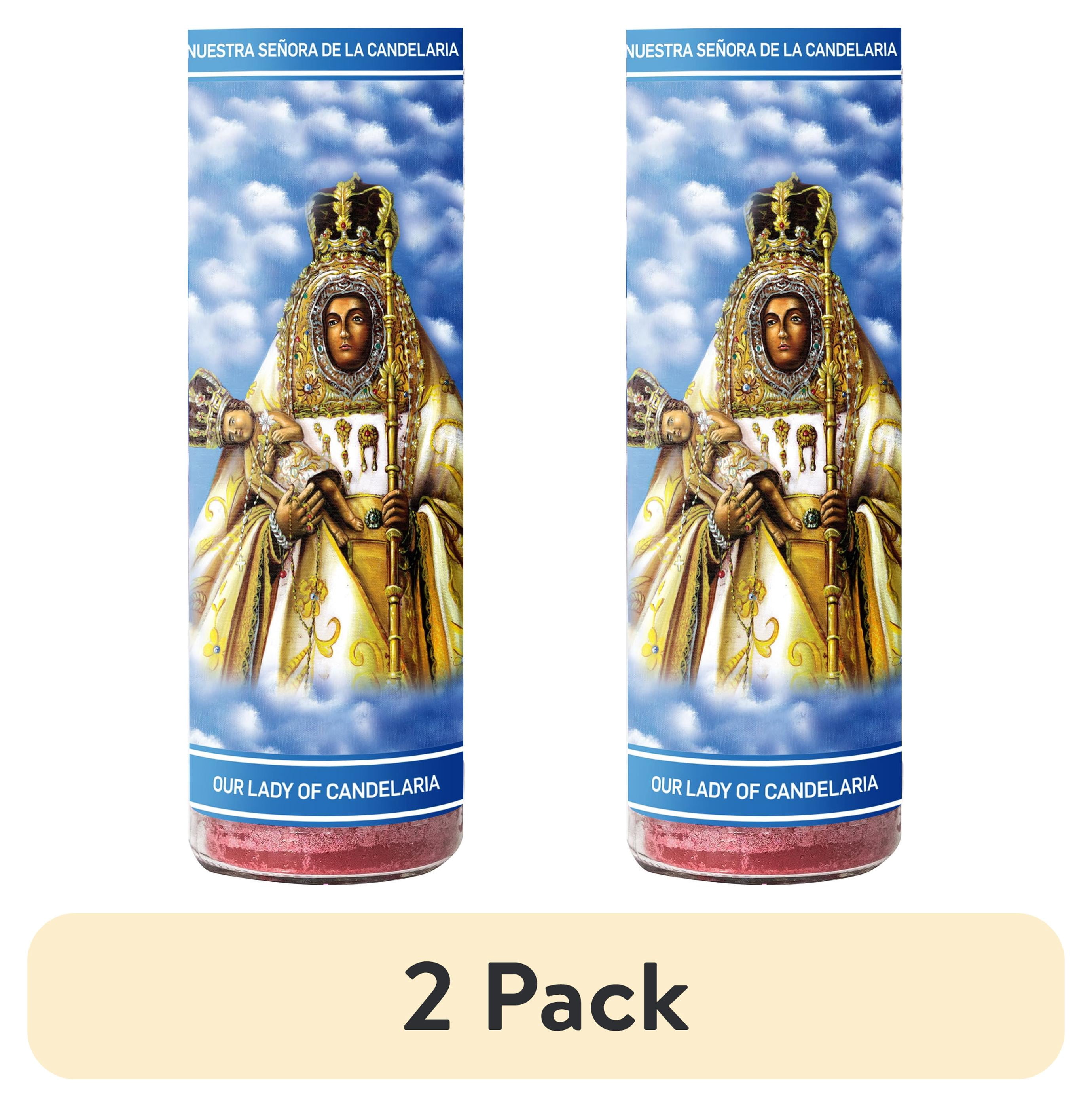 (2 pack) MagicLight Religious Candles 9.6 oz - Glass Jar, Unscented, Lady Candela Red