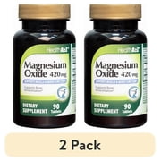 2 pack Magnesium Oxide 420mg   Supports Muscle, Nerve & Bone Health   Gentle Digestive Support