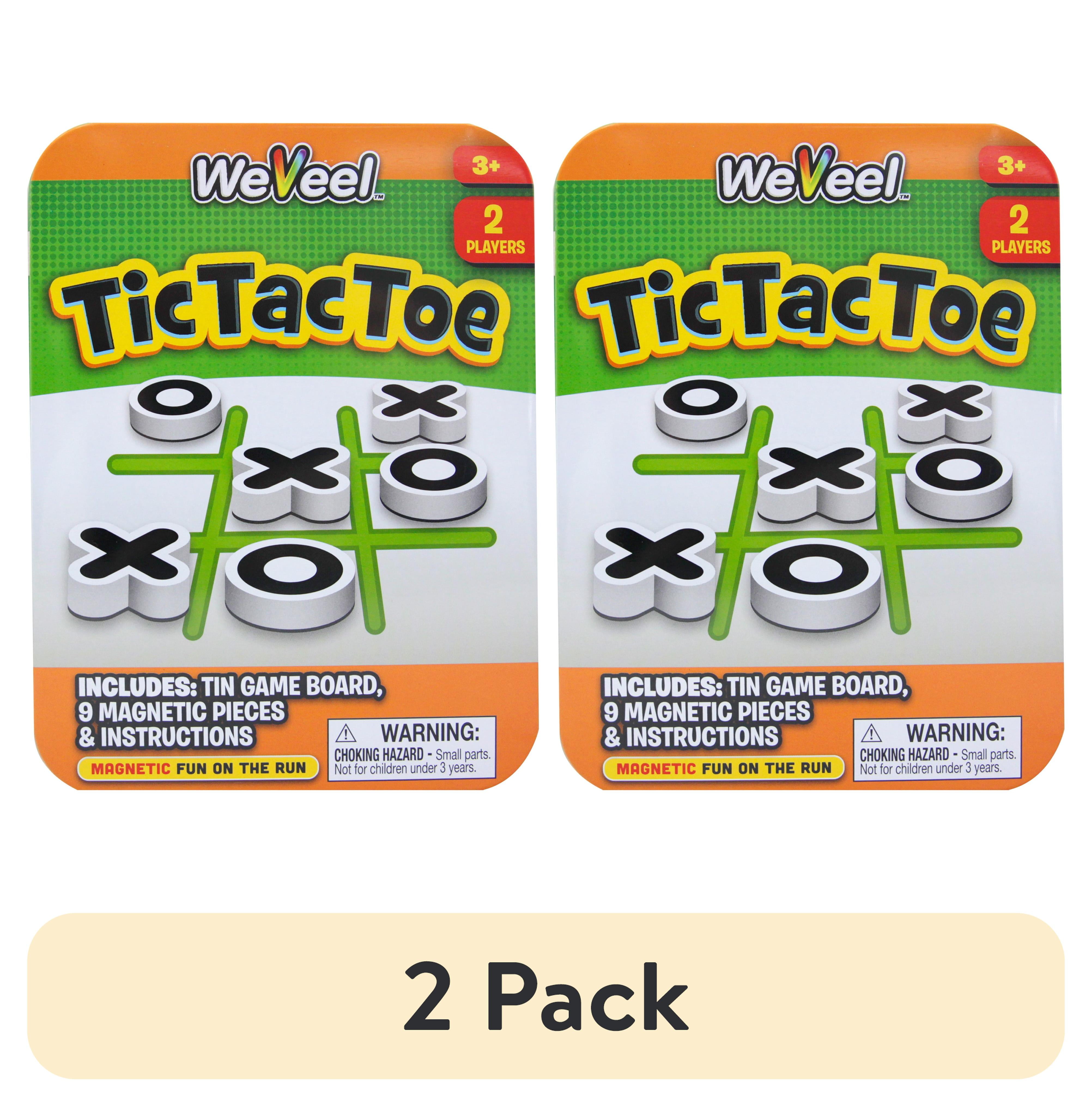 (2 pack) Magnetic Tic Tac Toe Tin Game by WeVeel - Ages 3+ - Birthday Party Favors
