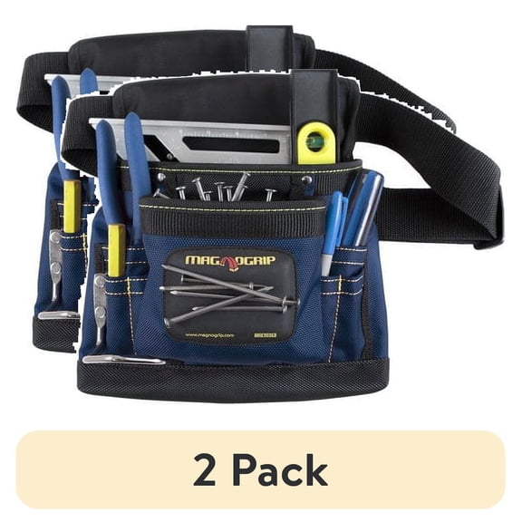 (2 pack) MagnoGrip 8-Pocket Tool Pouch, Blue