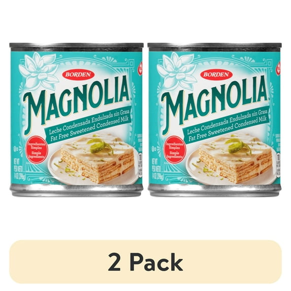 (2 pack) Magnolia Fat Free Sweetened Condensed Milk, Gluten-Free, Kosher KOK Dairy, 14 fl oz Can
