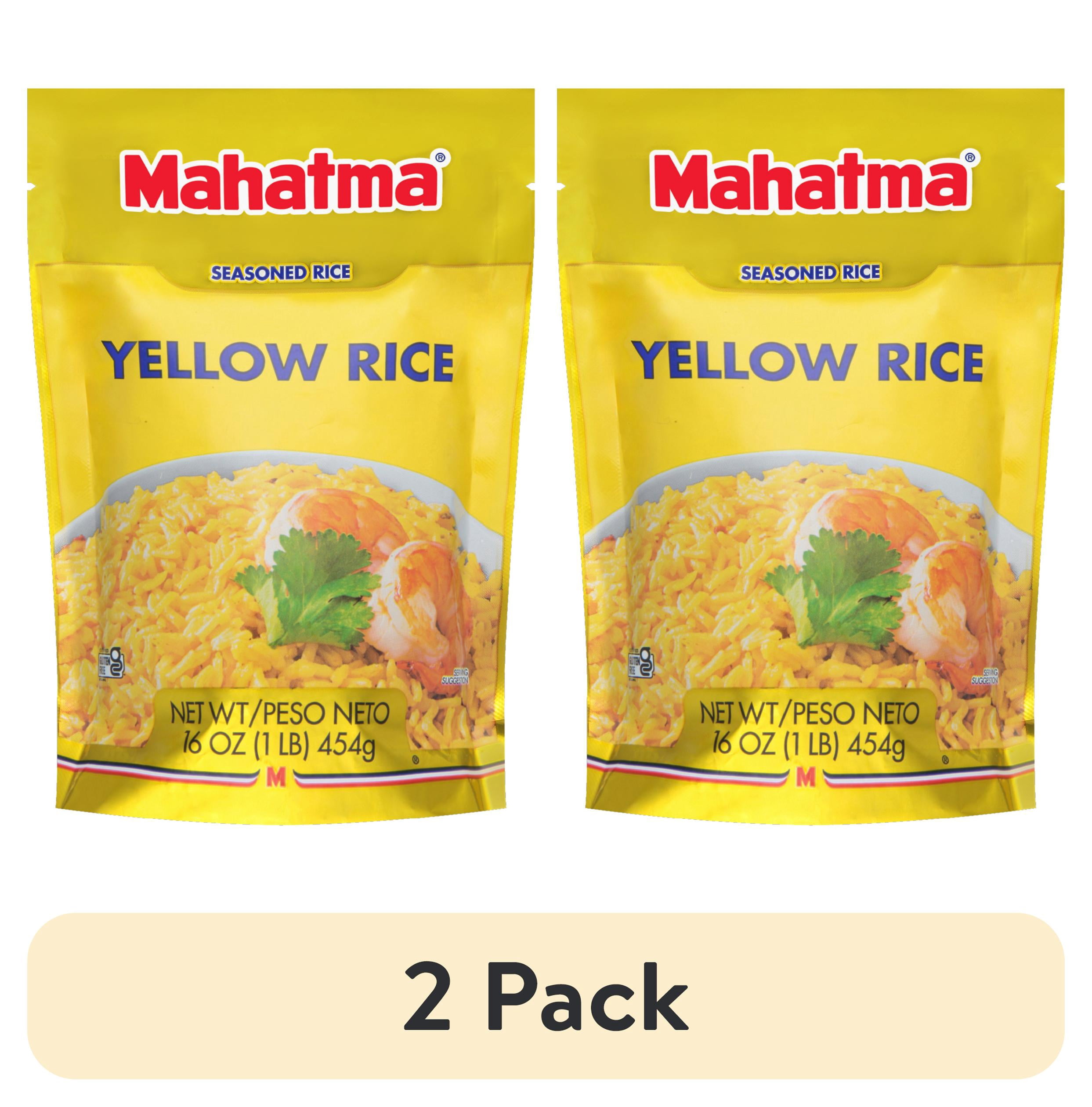 (2 pack) Mahatma Authentic Saffron Yellow Rice, Seasoned Rice with Spices, Gluten Free, 16 oz Bag