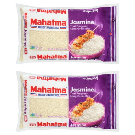 (2 pack) Mahatma Jasmine Thai Fragrant Long Grain Rice, Gluten Free, 80 oz (5 lbs) 2.27kg