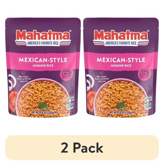 (2 pack) Mahatma Ready-to-Heat Mexican-Style Jasmine Rice, 8.8 oz Bag