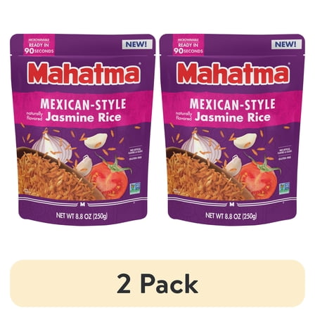 (2 pack) (2 pack) Mahatma Ready-to-Heat Mexican-Style Jasmine Rice, 8.8 oz Bag