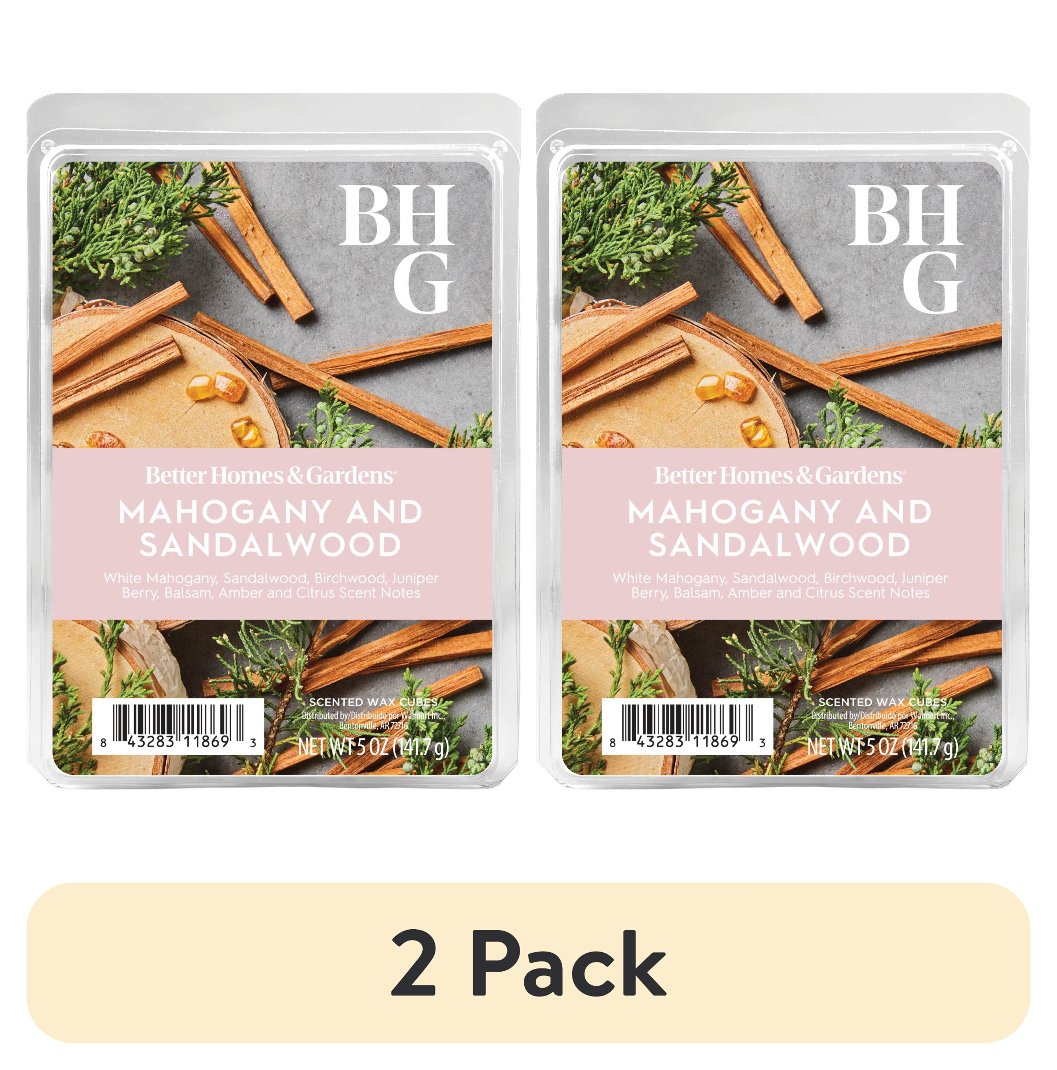 (2 pack) Mahogany & Sandalwood Scented Wax Melts, Better Homes & Gardens, 5 oz (Value Size)