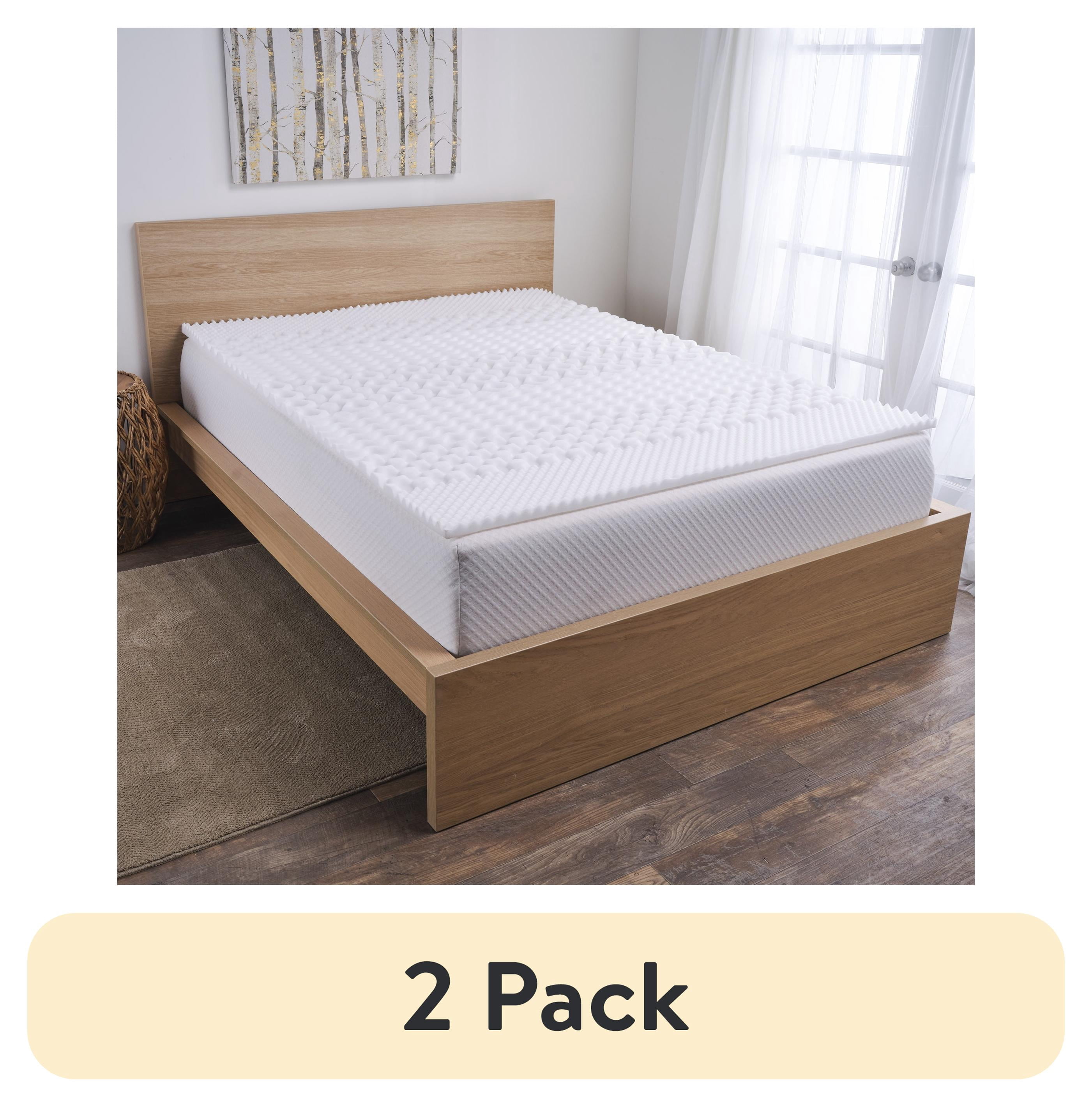 (2 pack) Mainstays 1.25" 7-Zone Mattress Topper, Twin/Twin-XL