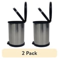 thumbnail interactive-video image 1 of (2 pack) Mainstays Bathroom Trash Can, 1.5 Gallon Small Plastic Step Garbage Bucket Bin with Lid, Silver, 1 of 25