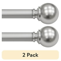 (2 pack) Mainstays 1" Nickel Ball Adjustable Single Curtain Rod, 30-84"