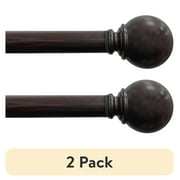(2 pack) Mainstays 1" Ball Single Curtain Rod, Oil Rubbed Bronze, 30-84"