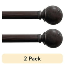 (2 pack) Mainstays 1" Oil Rubbed Bronze Ball Adjustable Single Curtain Rod 84-120 Inch
