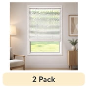 2 pack Mainstays 1 in Cordless Vinyl Light-Filtering Mini Blinds, White, 29 in W x 64 in L