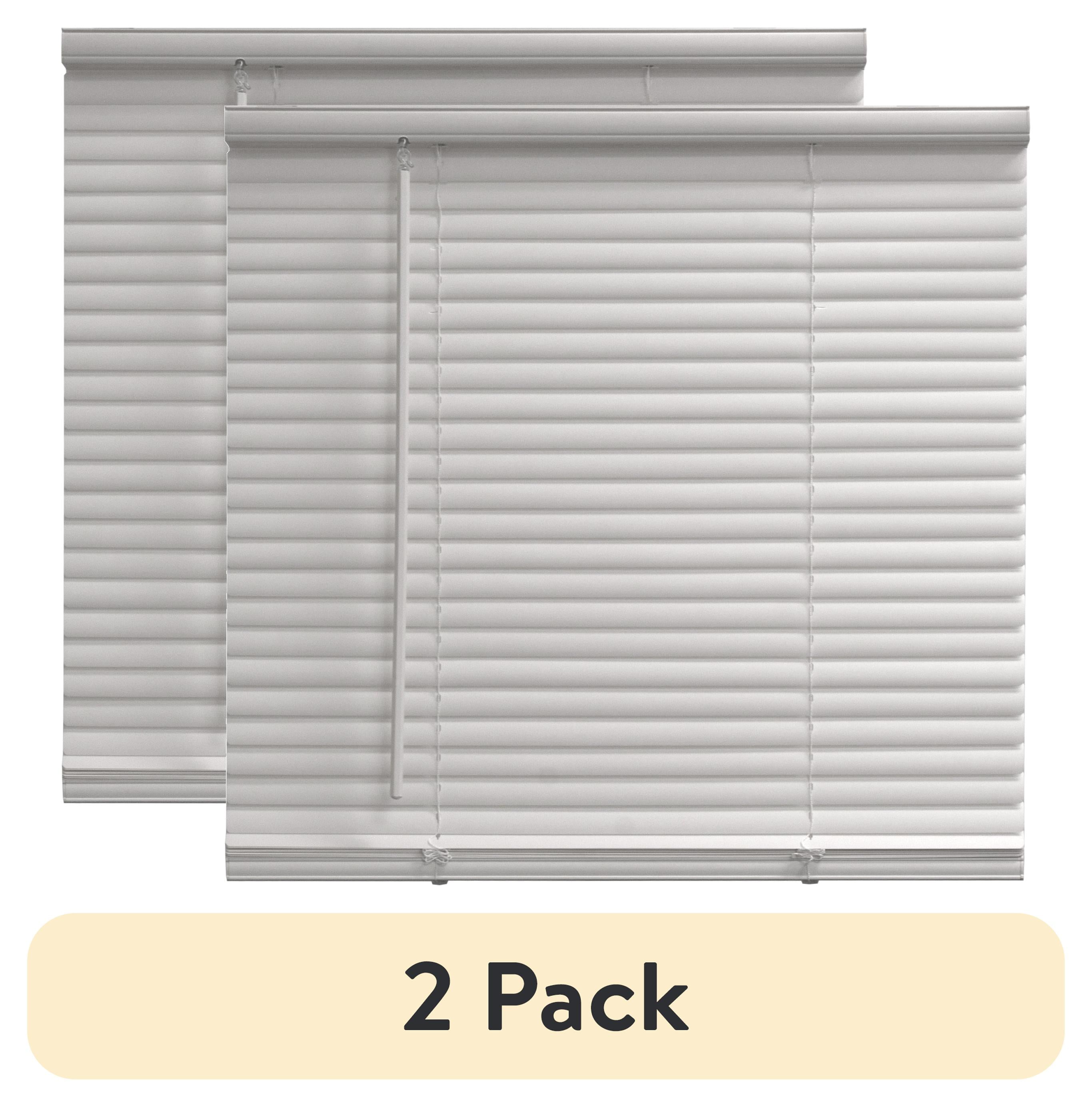 (2 pack) Mainstays 1" Cordless Vinyl Light Filtering Mini Blinds, White, 31" W x 64" L