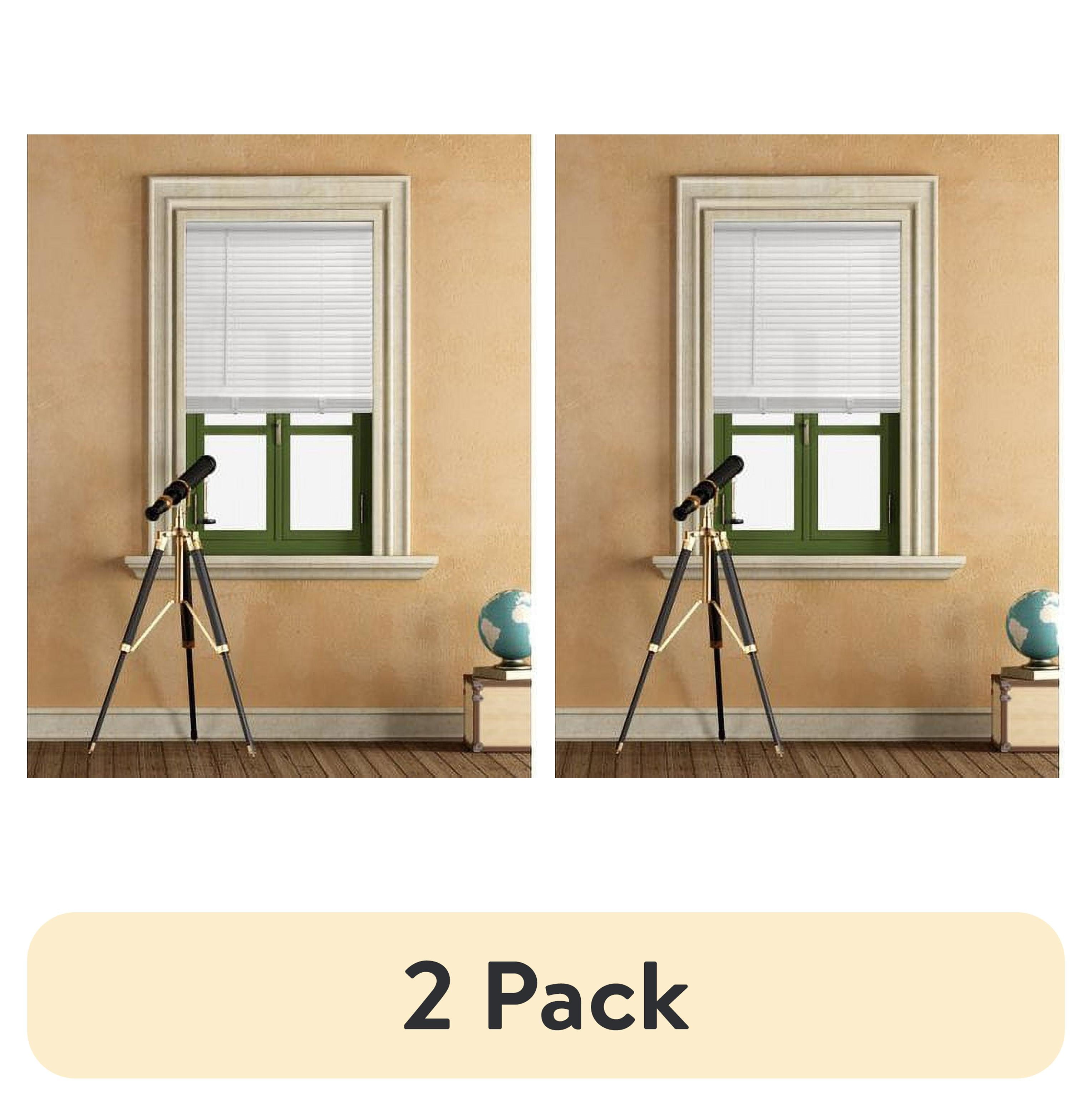 (2 pack) Mainstays 1" Cordless Vinyl Light Filtering Mini Blinds, White, 33" W x 64" L