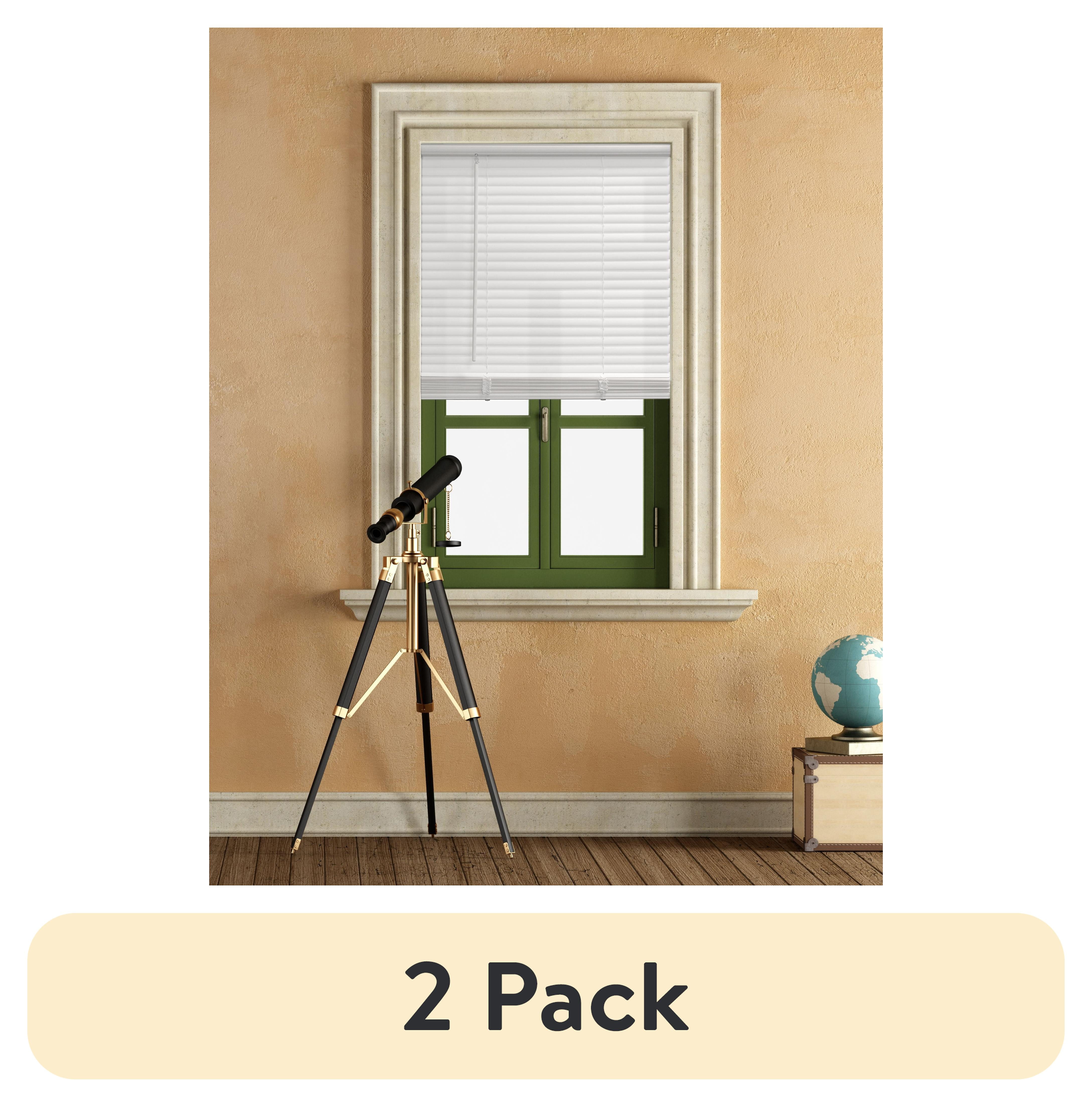 (2 pack) Mainstays 1" Cordless Vinyl Light Filtering Mini Blinds, White, 48" W x 64" L
