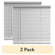 (2 pack) Mainstays 1" Cordless Vinyl Room Darkening Blinds, White, 31"W x 72"L