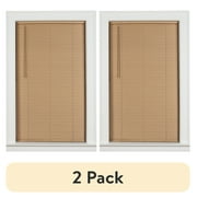 2 pack 2 pack Mainstays 1 in Cordless Vinyl Room Darkening Mini Blinds, Khaki, 23 in W x 72 in L