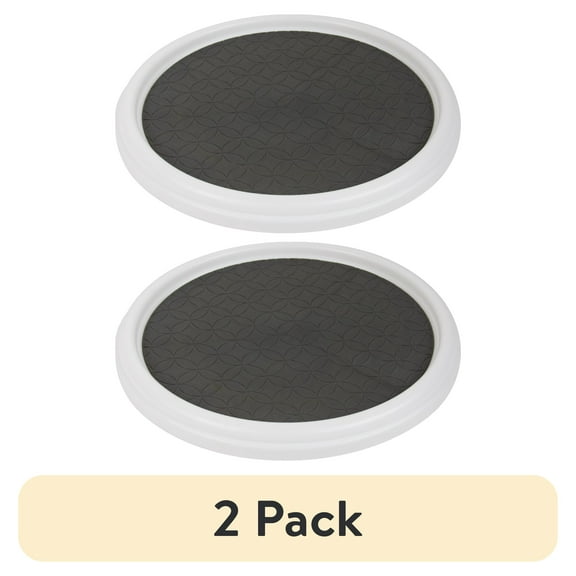 (2 pack) Mainstays 12" Non-Skid Plastic Lazy Susan Turntable Organizer, Rotating Pantry, Cabinet, and Countertop Storage Organizer
