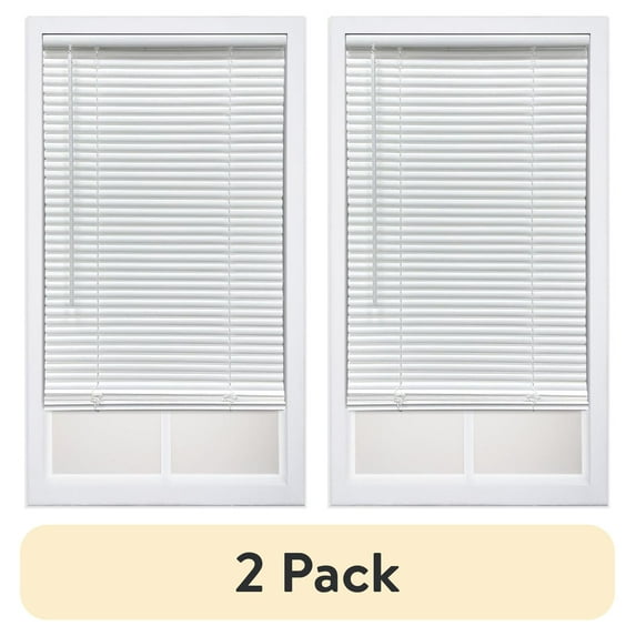 (2 pack) Mainstays 1 in. Cordless, Room Darkening Mini Blind, White 31" W x 48"L