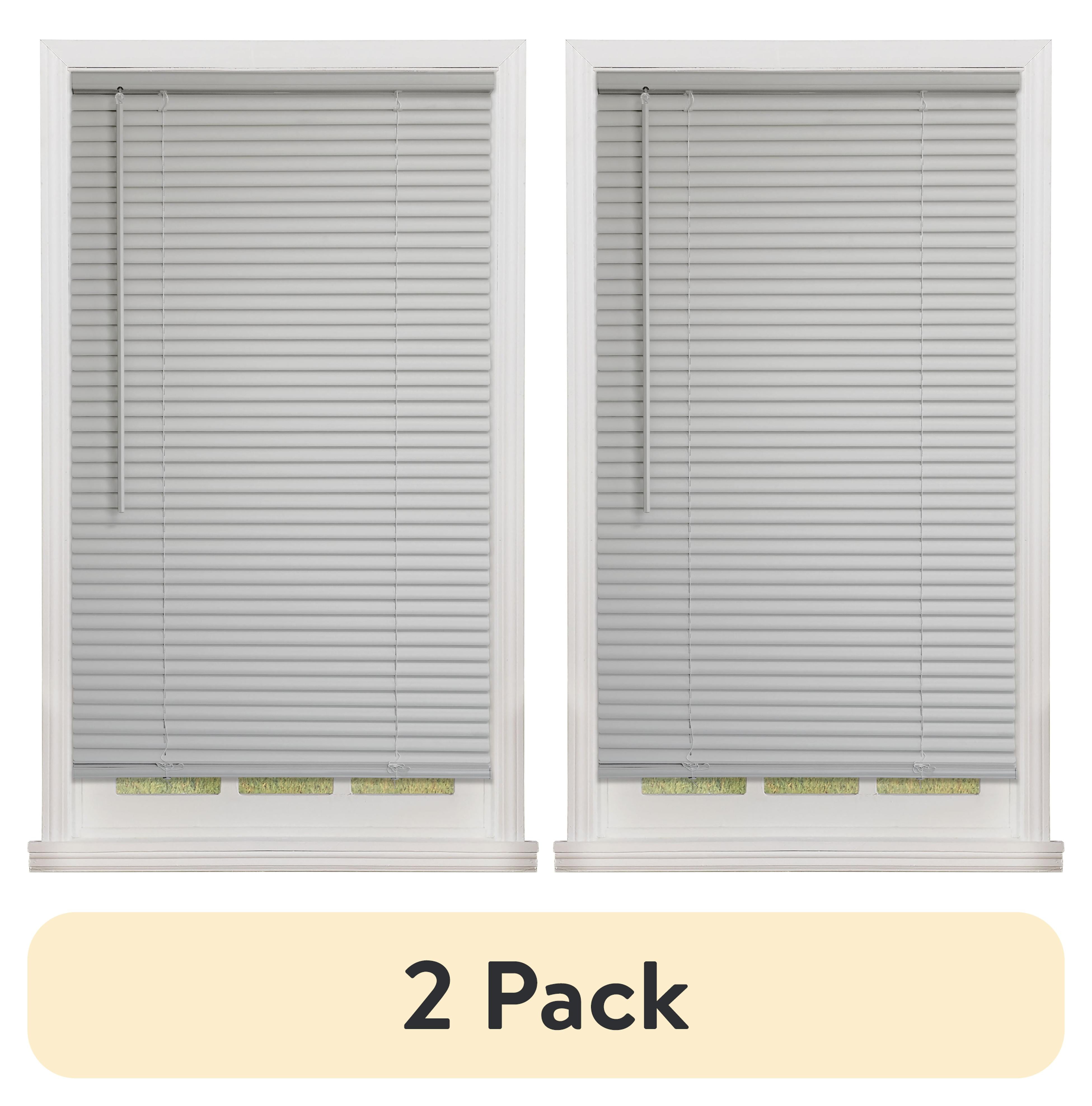 (2 pack) Mainstays 1 in Cordless Vinyl Home Accent Style Remodeling Decorative Privacy, Light Control Mini Window Blinds, Gray, 23 in x 1.75 in