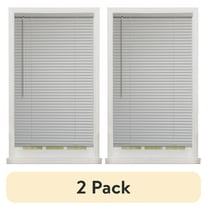 (2 pack) Mainstays 1 in. Cordless, Room Darkening Vinyl Blind, Gray, 31"W x 48"L