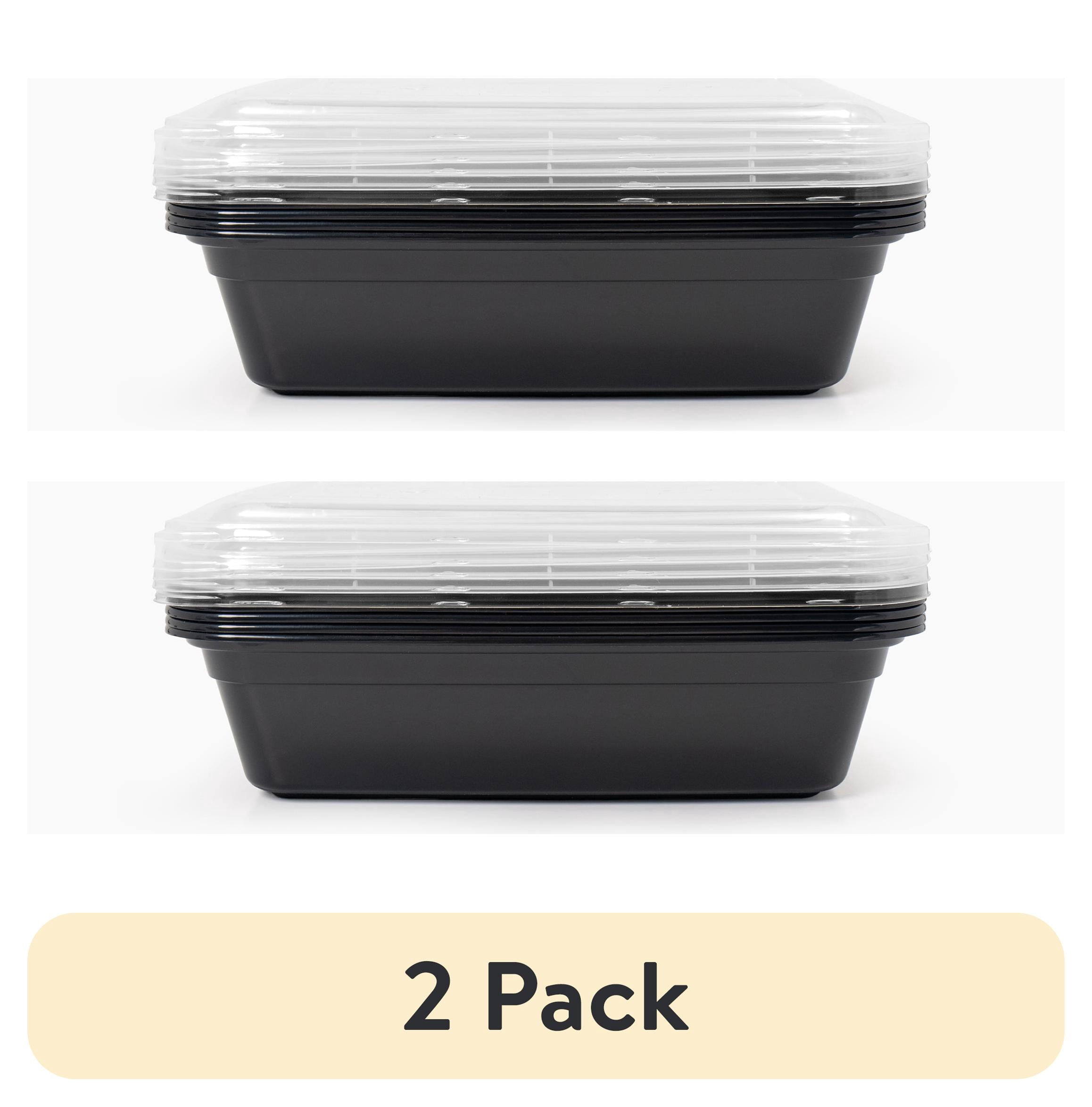 (2 pack) Mainstays 10-Piece (5 Containers + 5 Lids) Single Compartment Meal Prep, BPA-Free, Leak-Resistant, Microwave and Dishwasher Safe
