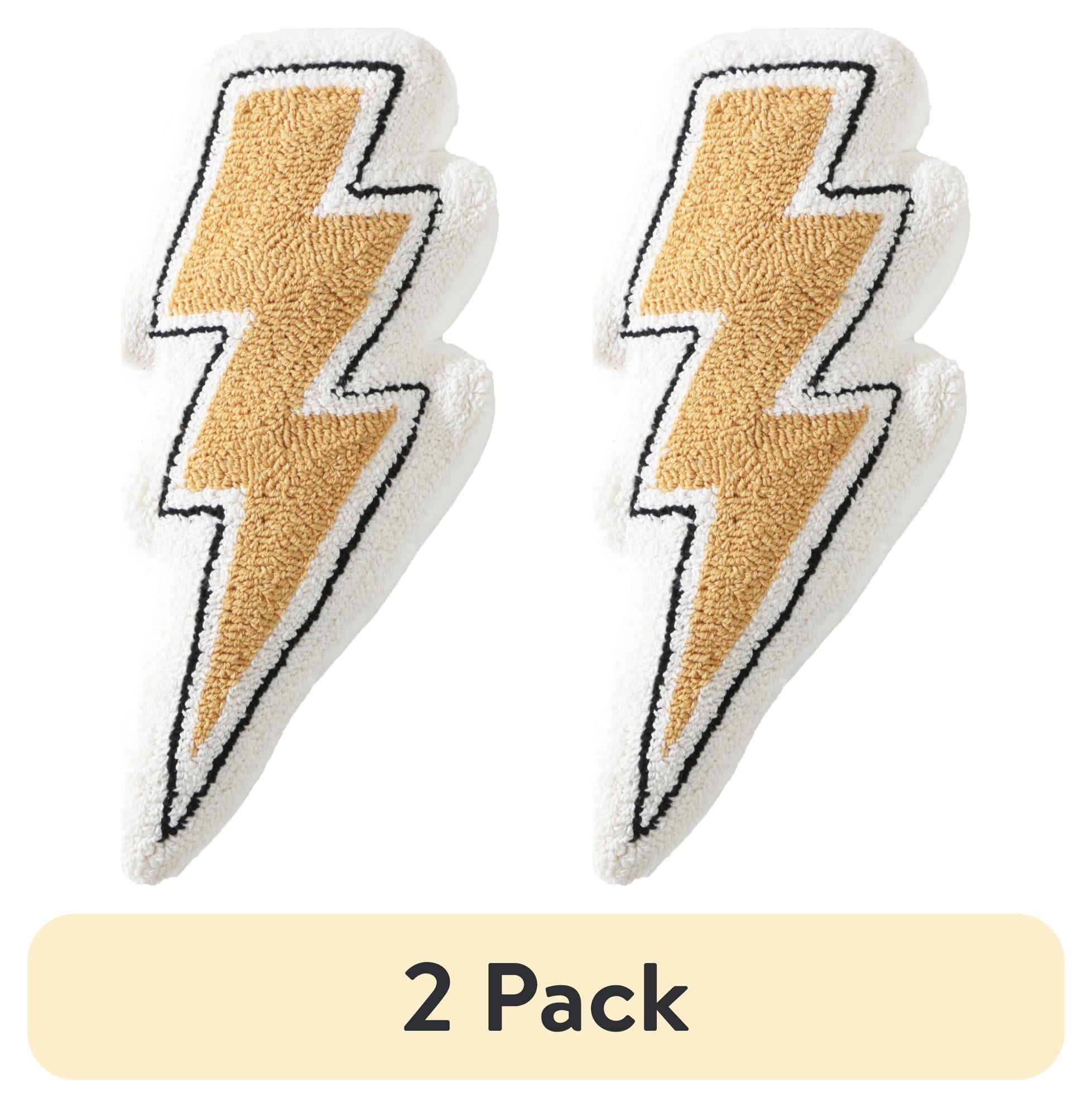 (2 pack) Mainstays 10" x 20" Lightning Bolt Decorative Pillow, Yellow