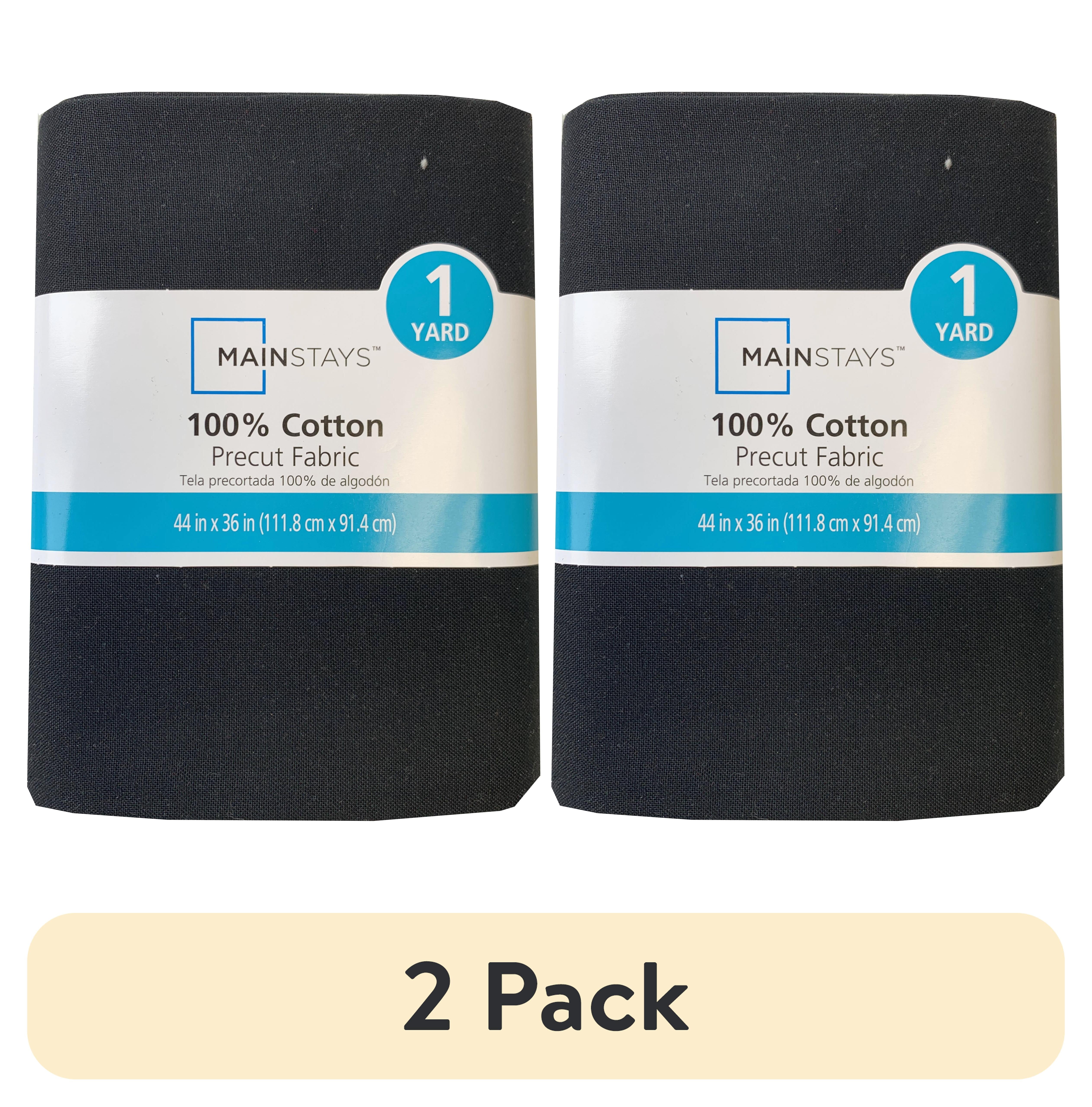 (2 pack) Mainstays 100% Cotton 1 Yard Precut Fabric Solid Black