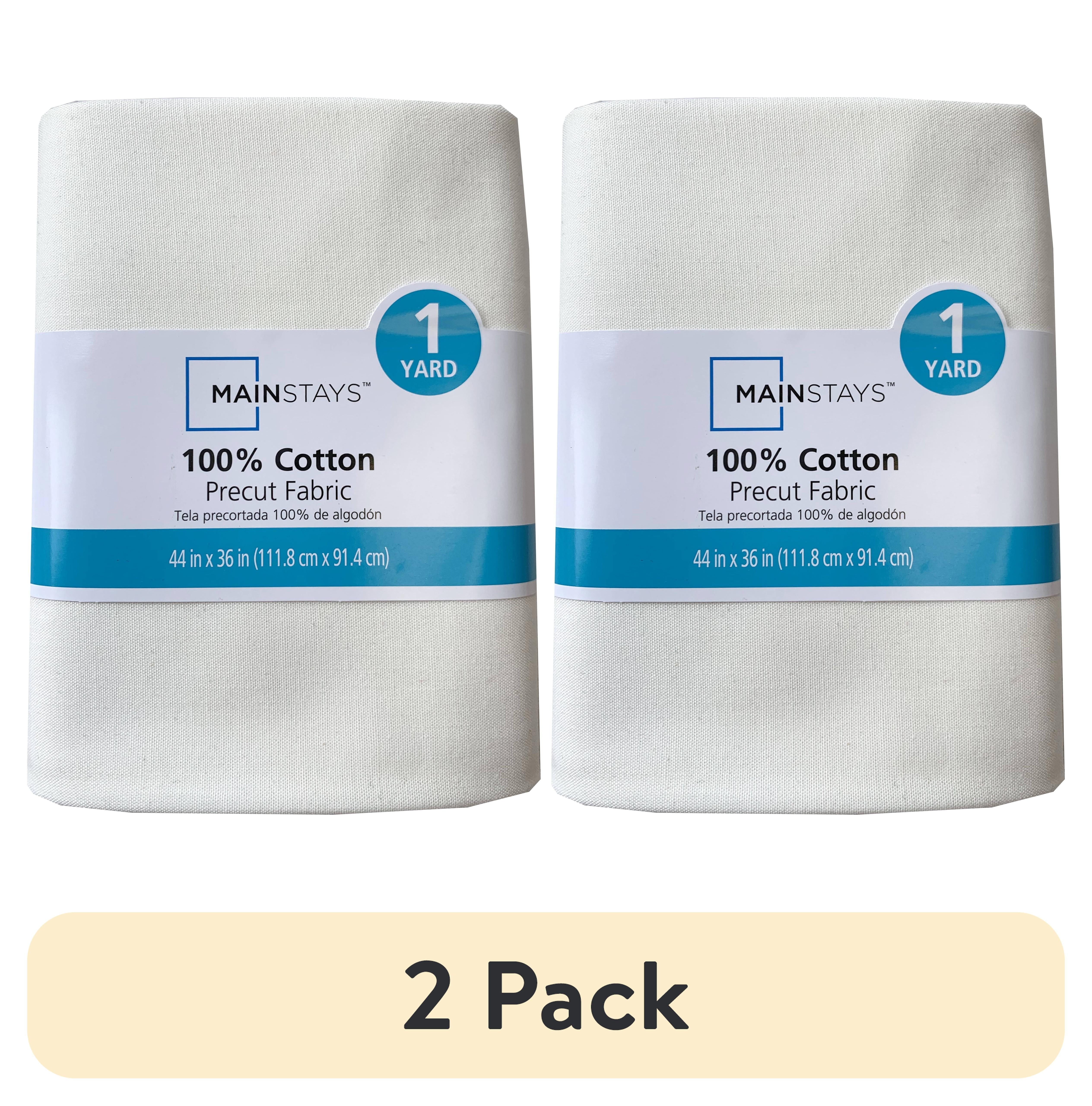(2 pack) Mainstays 100% Cotton 1 Yard Precut Fabric Solid White