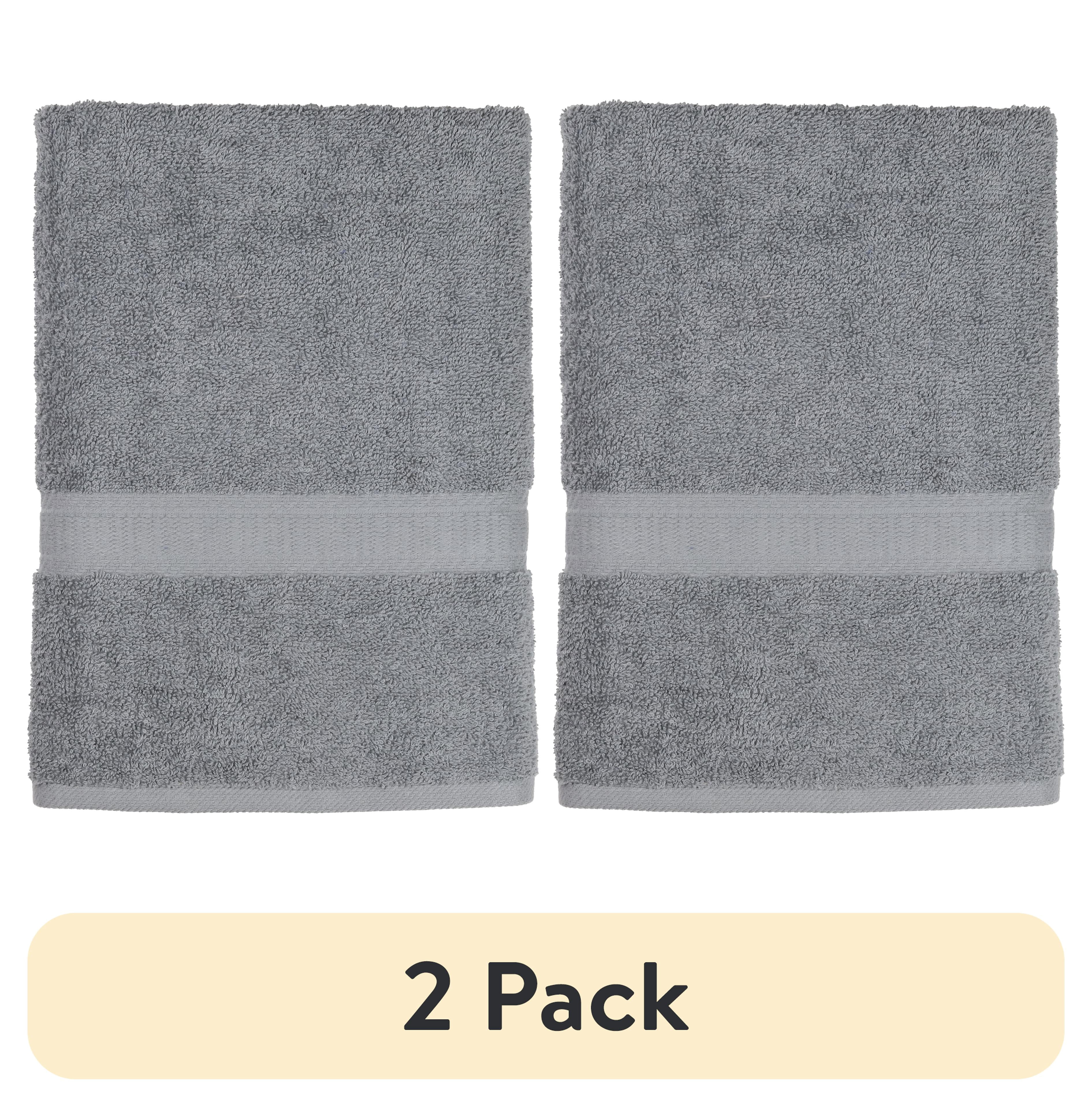 2 pack Mainstays Basic Bath Sheet,Soft 100 Cotton and Hig