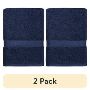 (2 pack) Mainstays 100% Cotton Bath Sheet, Navy