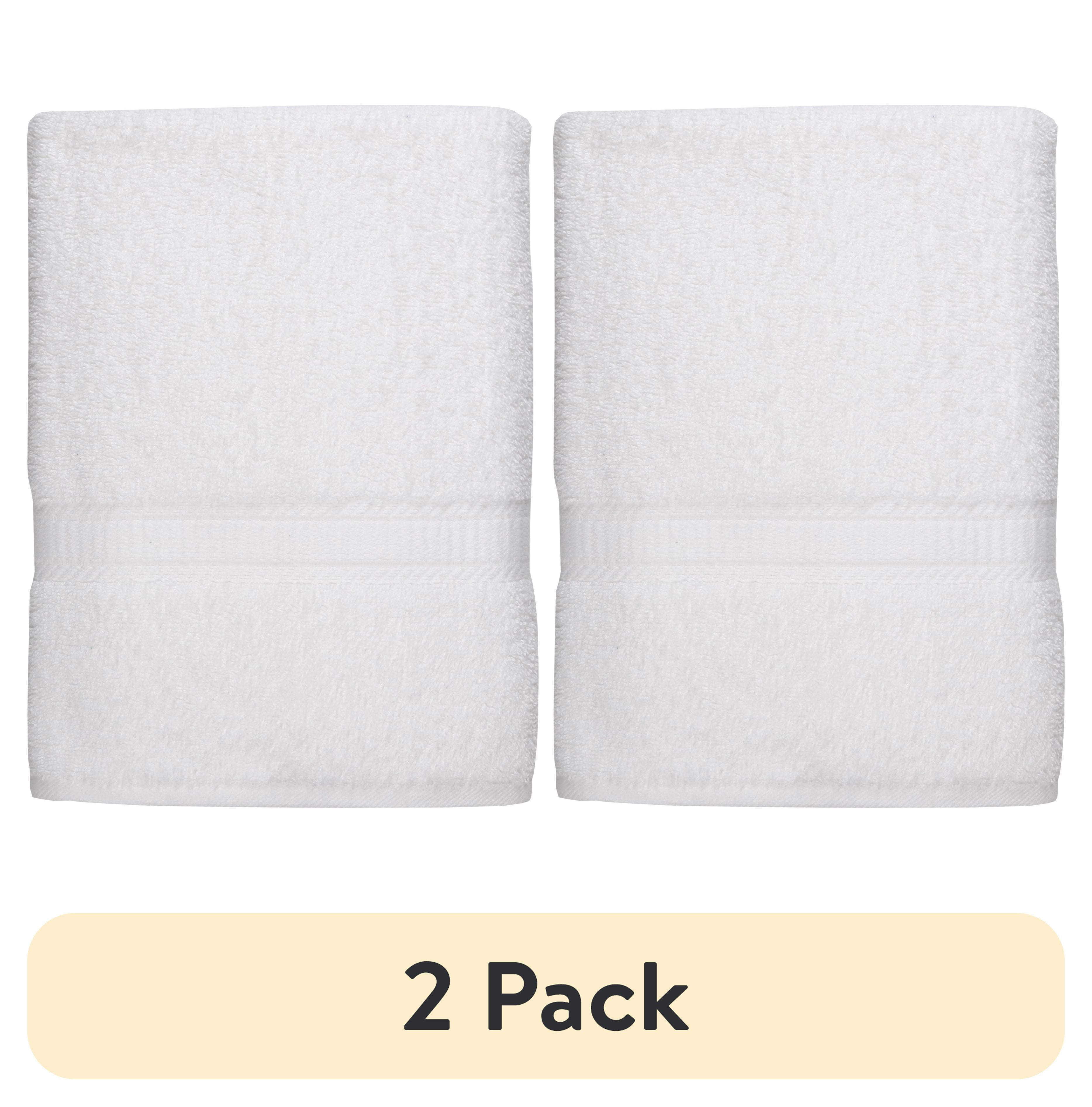 (2 pack) Mainstays 100% Cotton Bath Sheet, Super Soft and Highly Absorbent Basic Solid Premium Cotton Bath Sheet for Bathroom, Hotels, Spa and Gym - White - Walmart.com