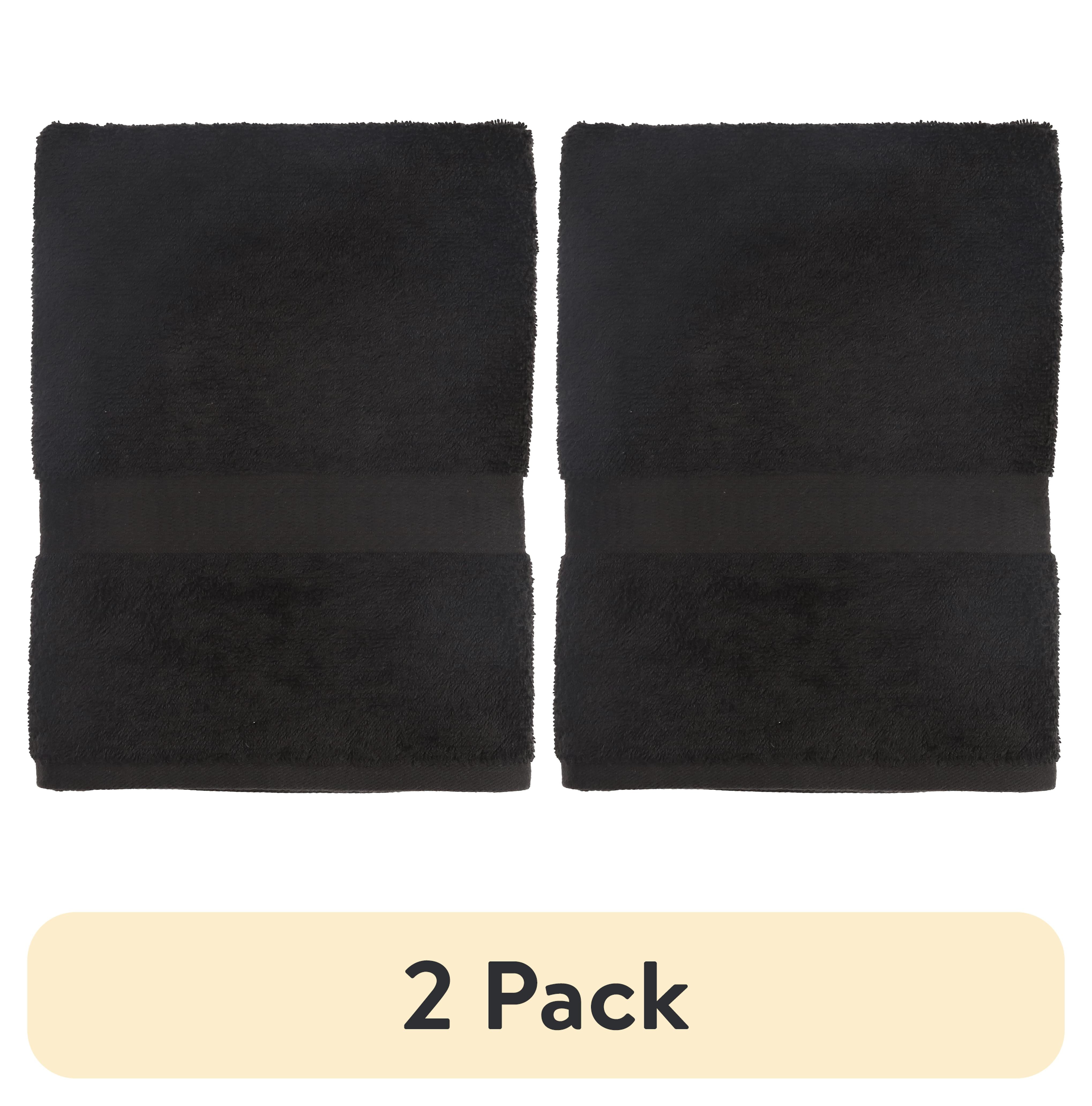 (2 pack) Mainstays Basic Bath Sheet,Soft 100% Cotton and Highly Absorbent Bath Sheet, Black