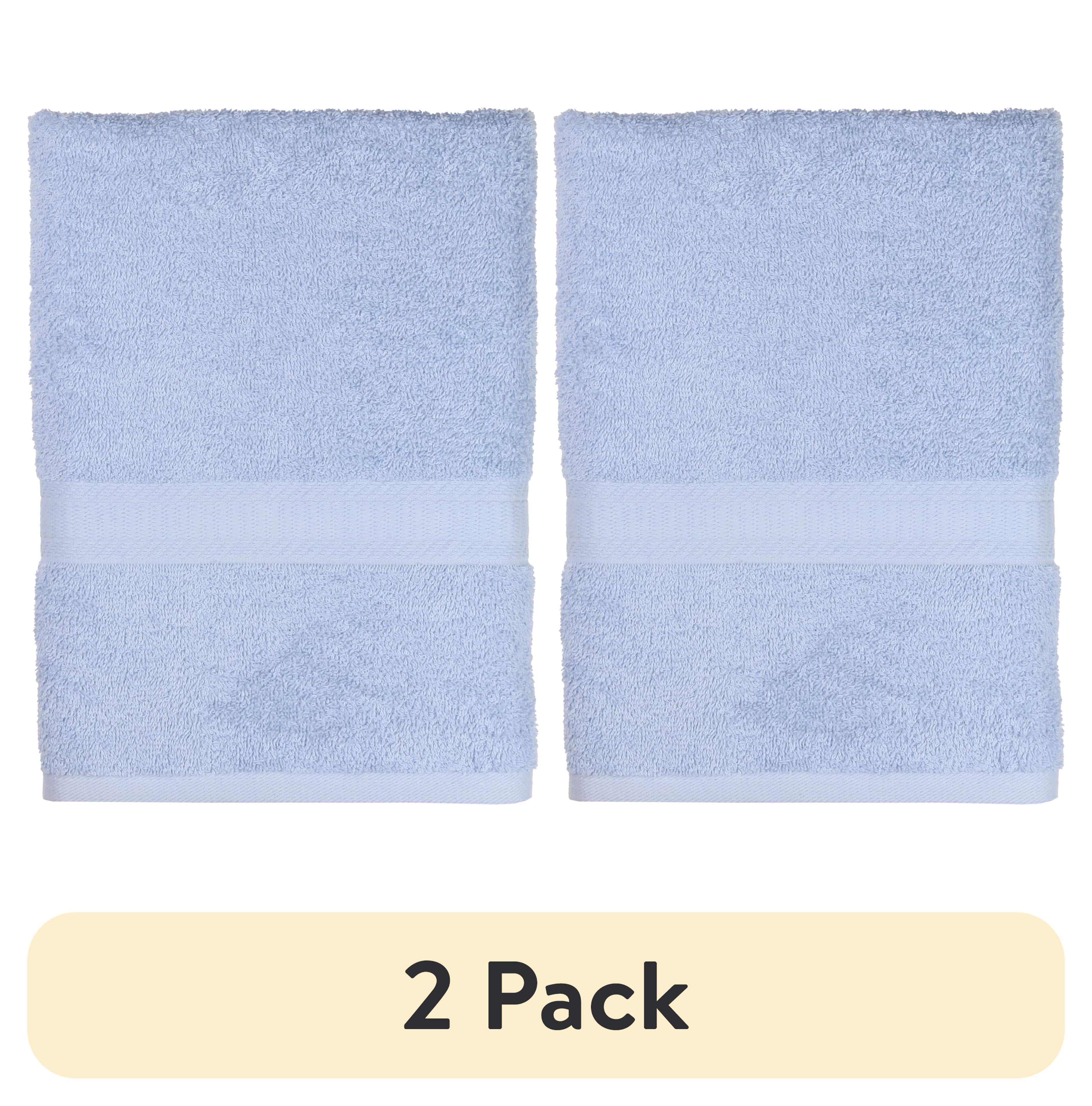 (2 pack) Mainstays Basic Light Blue Bath Towel, Single, 27 in x 52 in
