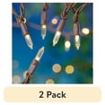 thumbnail image 1 of (2 pack) Mainstays 100-Count Warm White LED Outdoor String Lights, Brown Wire, 1 of 11