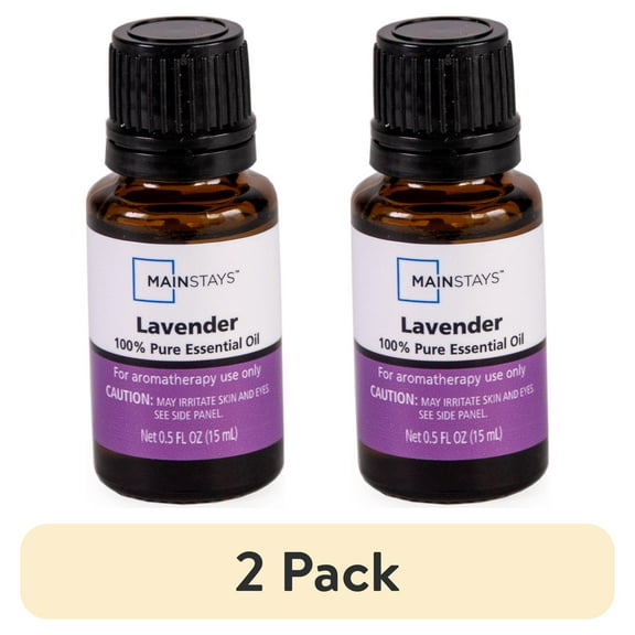 (2 pack) Mainstays Pure Essential Oil, Lavender, 15 ml, Therapeutic Grade, for Use with Oil Diffusers