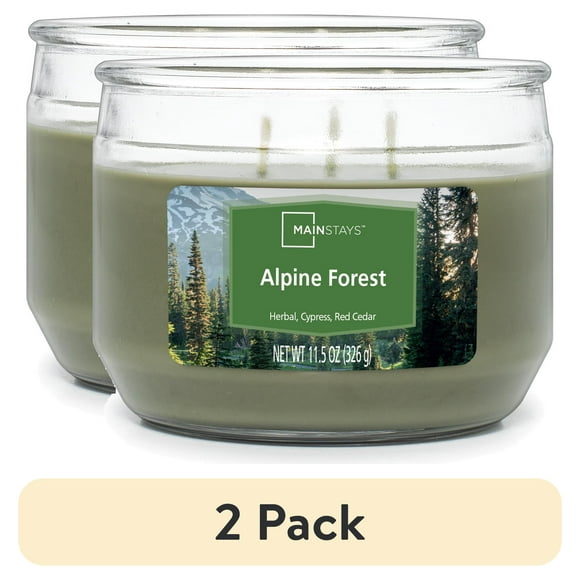 (2 pack) Mainstays Alpine Forest, 3-Wick Jar Candle, 11.5oz