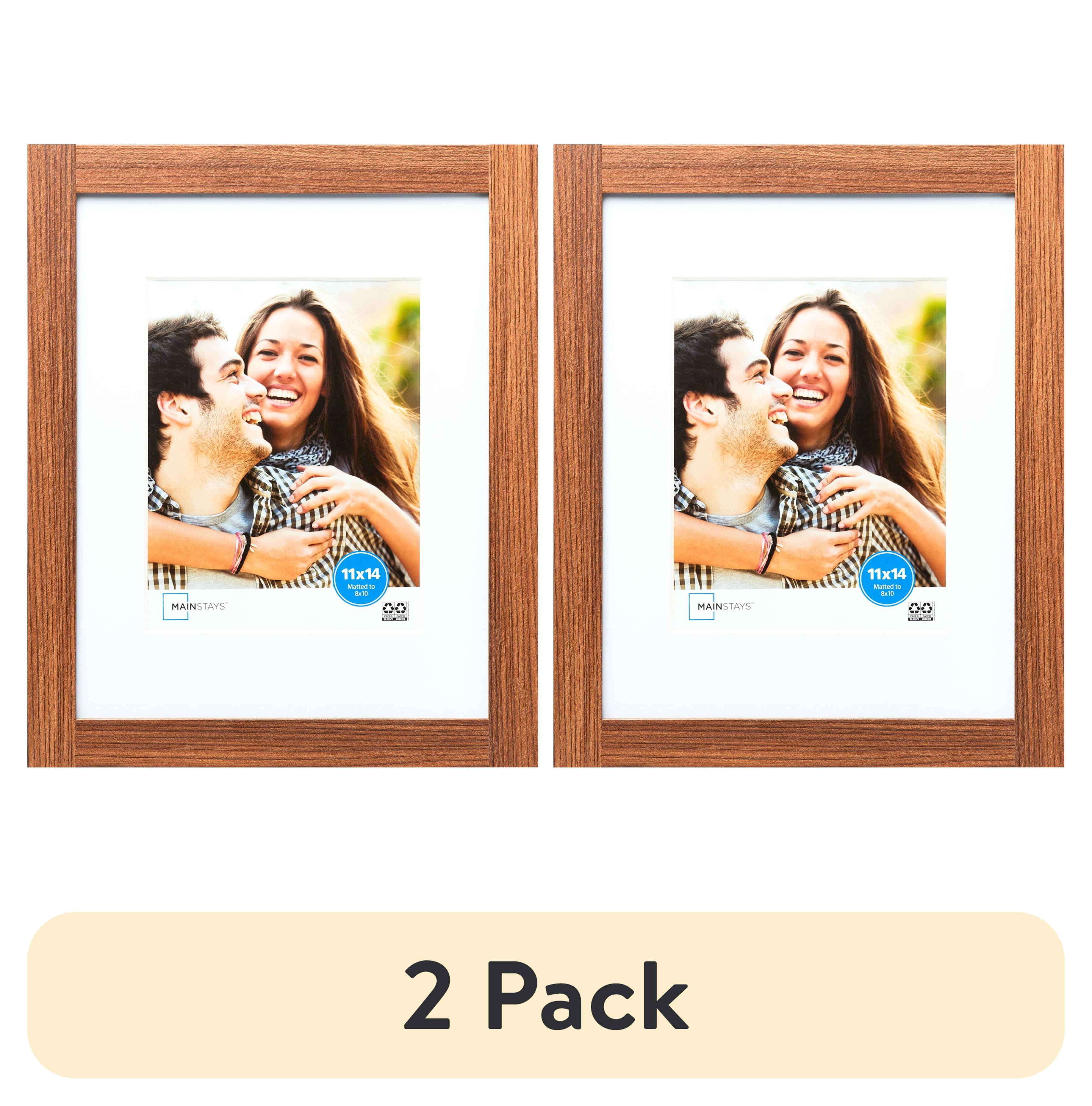 Jaye's Studio 5x7 Bamboo Picture Frame - Silver Finish With Easel, Matted For Tabletop Display