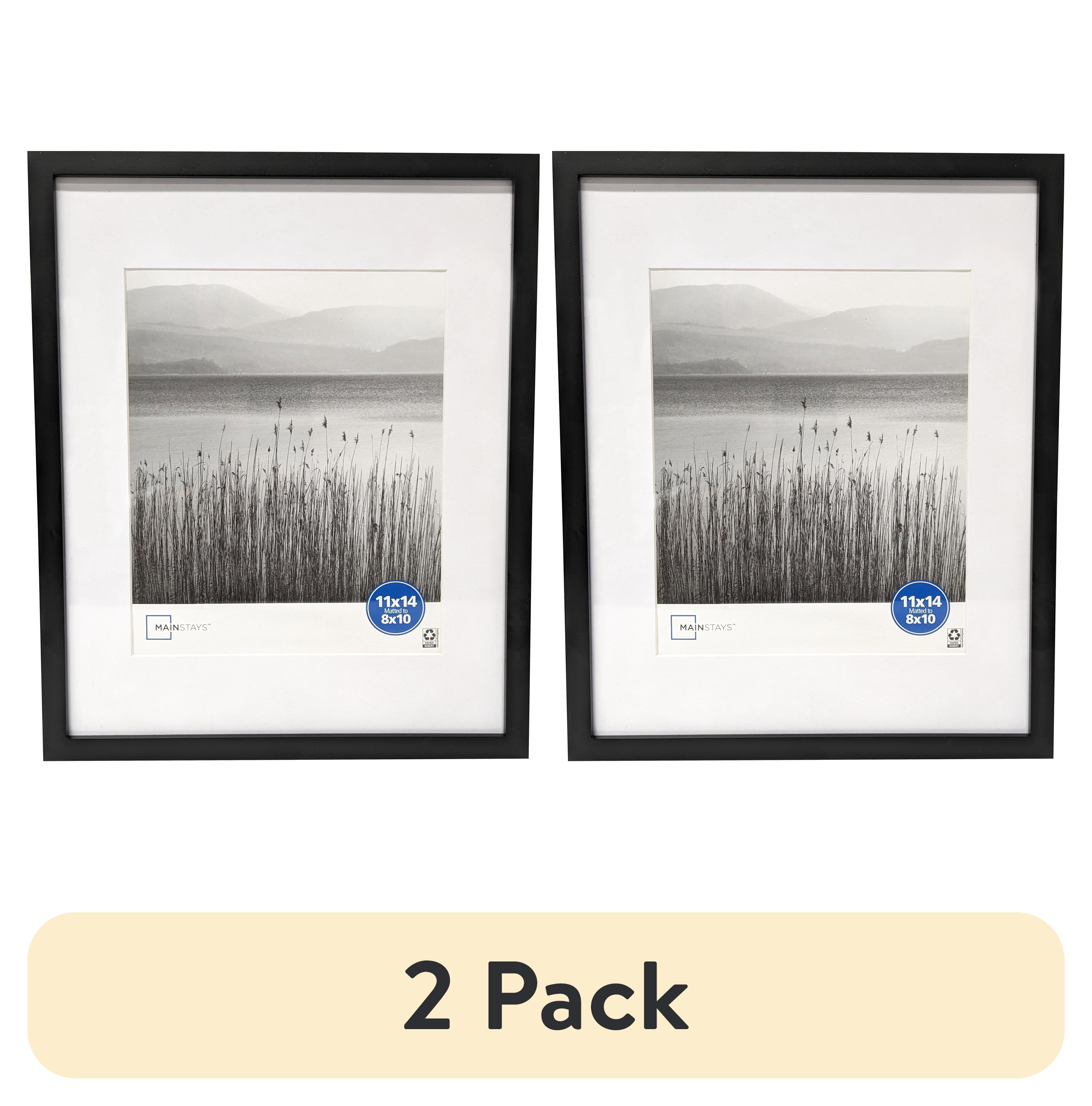 (2 pack) Mainstays – 8x10 Picture Frame – Black Matted Gallery Linear Program Wall Photo Frame